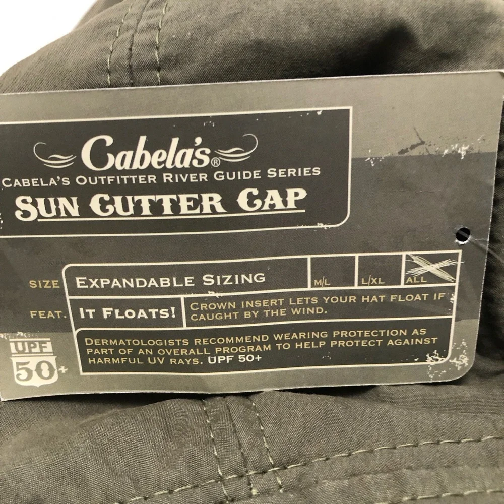 Cabela's | UPF50+ Sun Cutter Cap Ear & Neck Protection Green NWT Floats